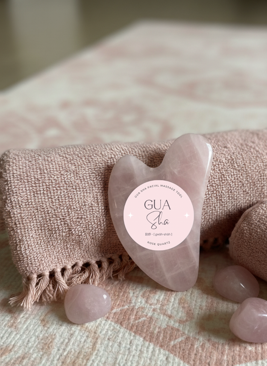Pure Rose Quartz Facial Gua Sha Tool